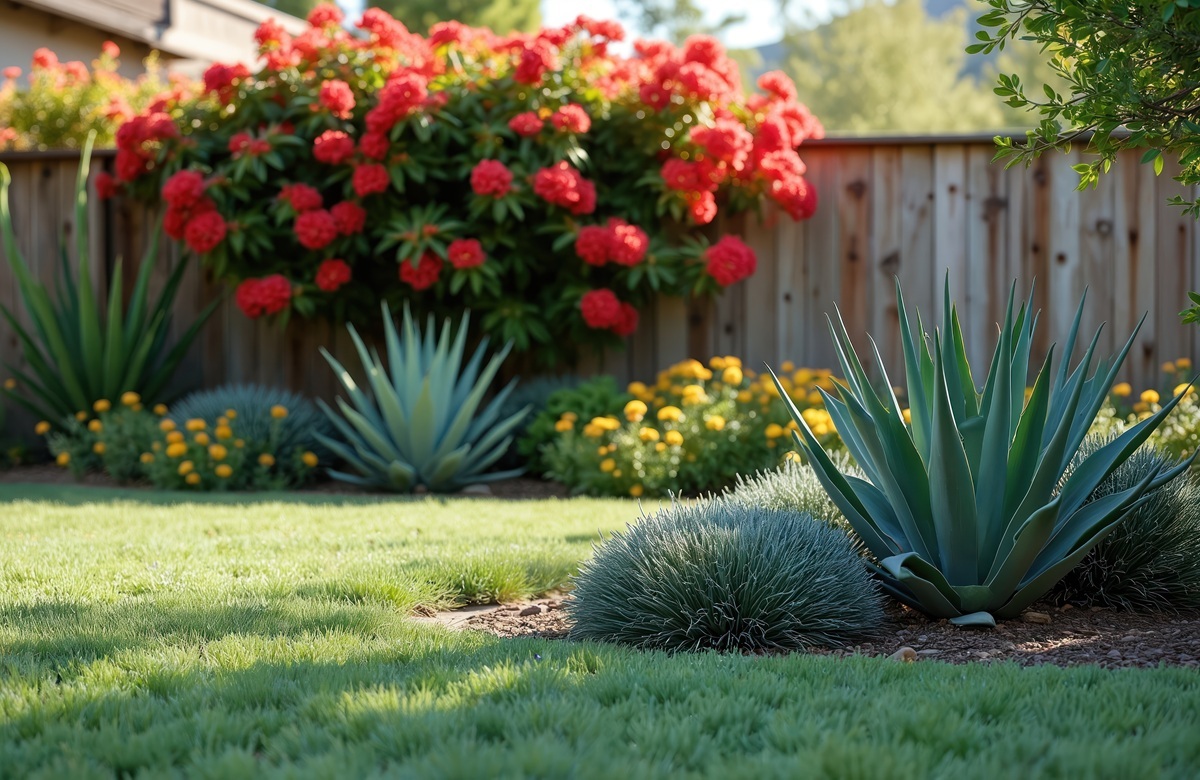 Agave plants in a beautifully designed Arizona garden.