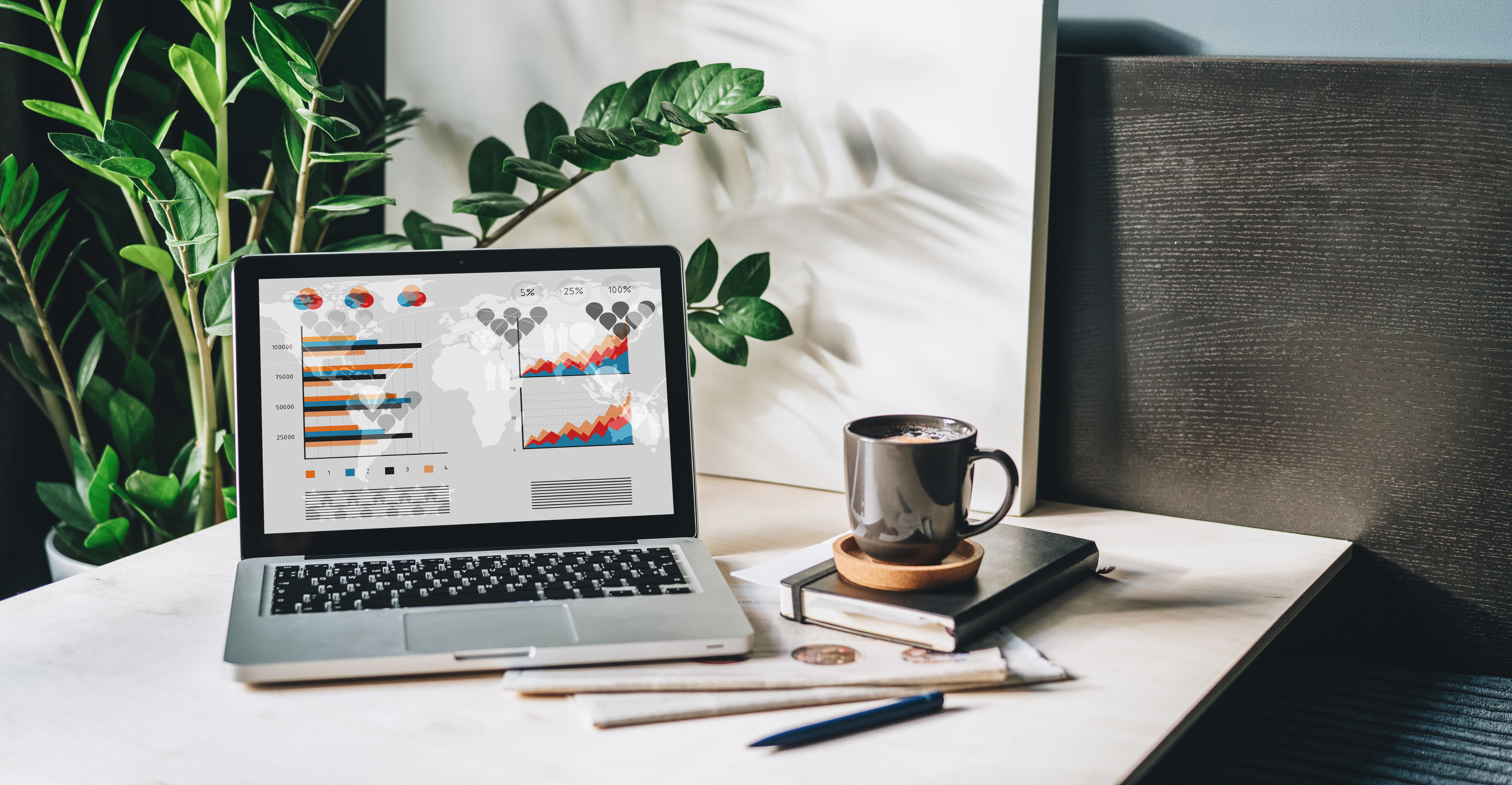 laptop with coffee cup