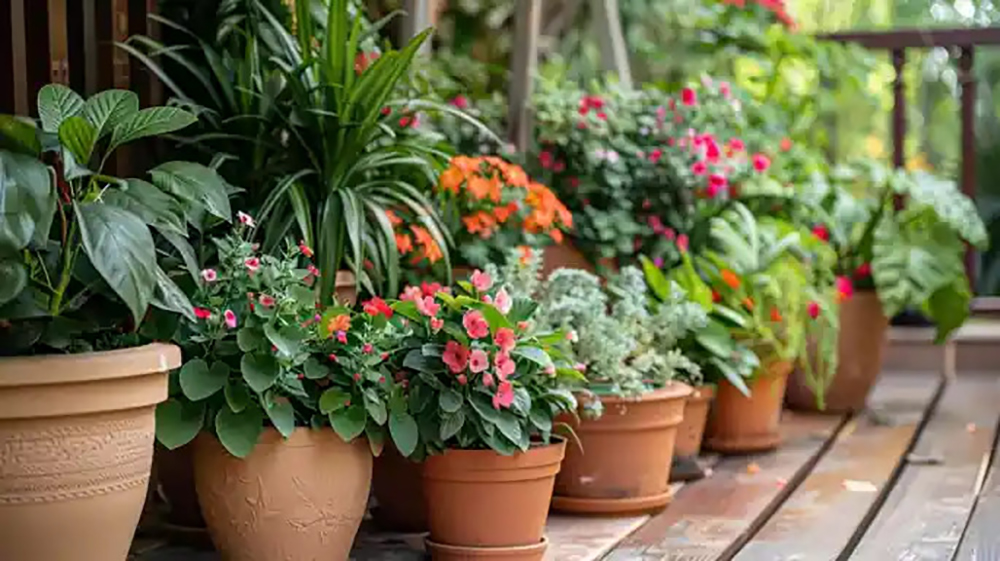 Outdoor potted plants