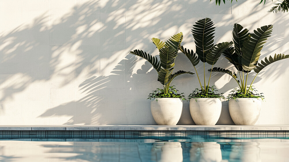 Poolside Planter Placement Ideas